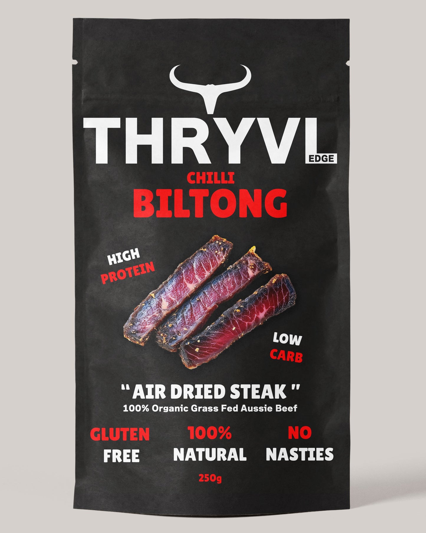 Chilli Biltong, High Protein and Low Carb, 100% Natural Ingredients