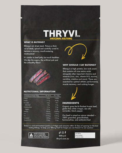 Original Biltong, High Protein and Low Carb, 100% Natural Ingredients